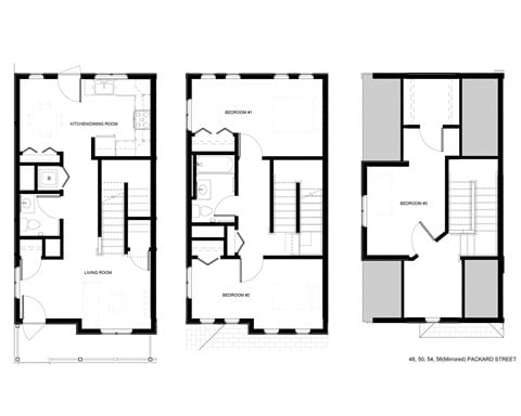 Floor plan for 3 beds, 1.5 baths